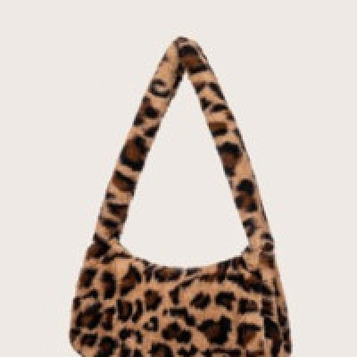 Fluffy Leopard Print Shoulder Bag