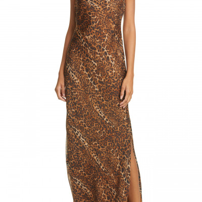 Womens Cami Nyc The Carla Leopard Print Silk Maxi Dress