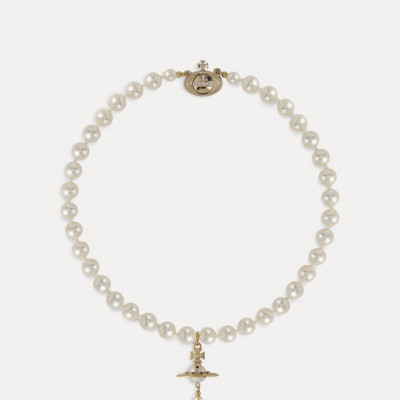 One Row Pearl Drop Choker