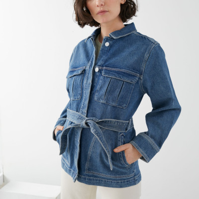 Belted Oversized Denim Jacket
