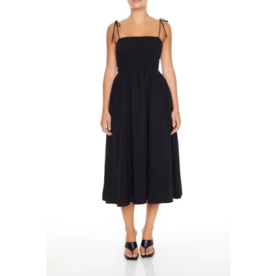 Tie-Strap A-Line Midi Dress