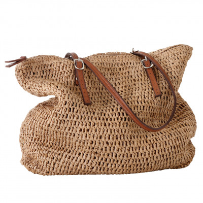 Zip Top Straw Bag By Ellos