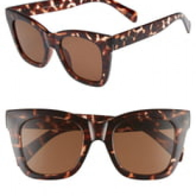 Womens Quay Australia After Hours 50Mm Square Sunglasses - Tort / Brown