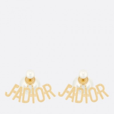 Tribales Earrings Gold-Finish Metal and White Resin Pearls