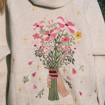 "Gift Giving" Oversized Lux Hoodie in Heather Gray