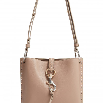 Rebecca Minkoff Small Megan Leather Shoulder Feed Bag - Beige