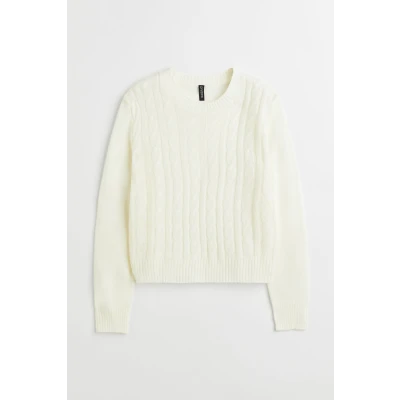 H & M - Cable-knit Sweater - White
