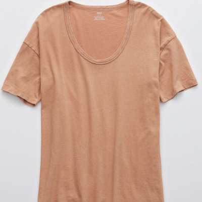 Aerie Boyfriend Voop Oversized T-Shirt Womens Raw Sienna