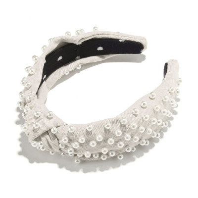 Woven Pearly Beads Knotted Headband