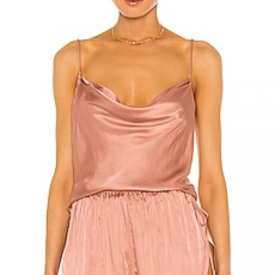 Weekend Stories Cowl Neck Cami in Praline Tan | REVOLVE