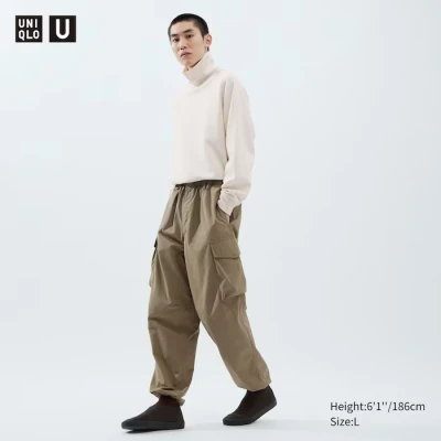Wide Fit Parachute Cargo Pants