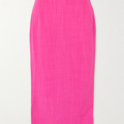 Jacquemus - Valerie Cutout Woven Midi Skirt - Fuchsia