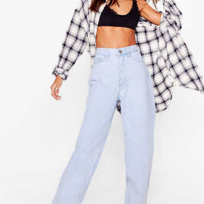 Womens Slouchy Boyfriend Jean - Blue - 10, Blue