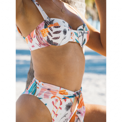 Anita Bustier White Floral  Bikini Top