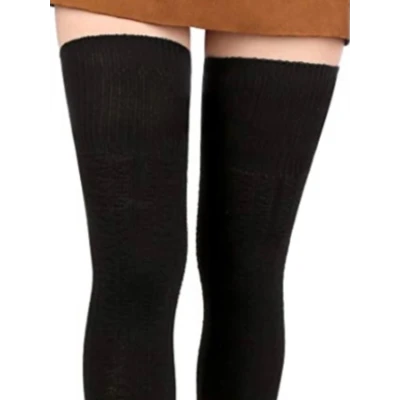 Women Thigh High Socks Extra Long Cotton Knit Warm Thick Tall Long Boot Stockings Leg Warmers