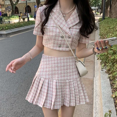 Pink Tweed Set