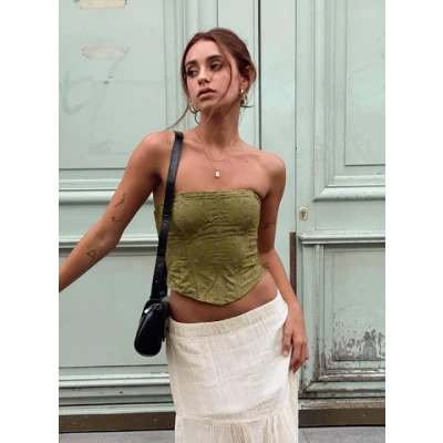 Field Daisies Corset Green