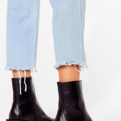 Block It Off Faux Leather Heeled Boots