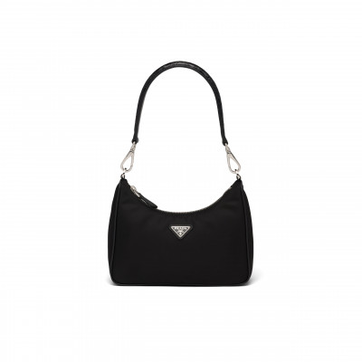 Nylon And Crocodile Shoulder Bag