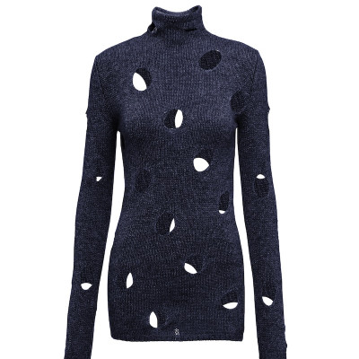 Openwork cashmere turtleneck sweater