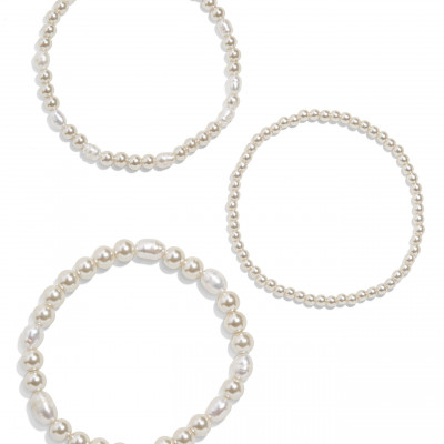Womens Baublebar Pisa 3-Piece Imitation & Freshwater Pearl Bracelets