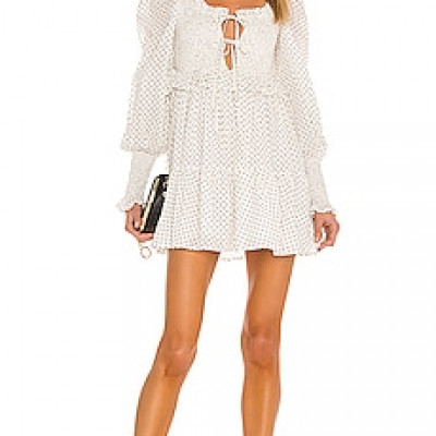 MAJORELLE Reece Smocked Dress in Cream | REVOLVE