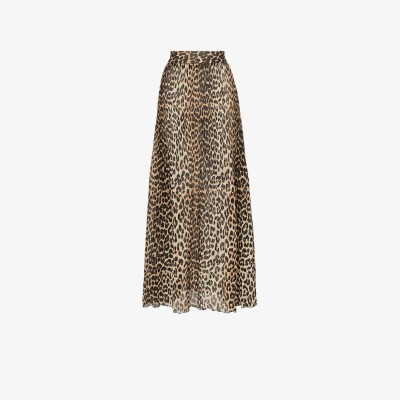 GANNI leopard print maxi skirt