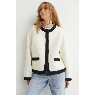 BouclÃ© Jacket - White/black