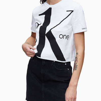 CK ONE OVERSIZED LOGO CROPPED T-SHIRT