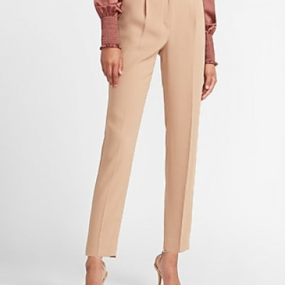 High Waisted Belted Ankle Pant Womens Pecan