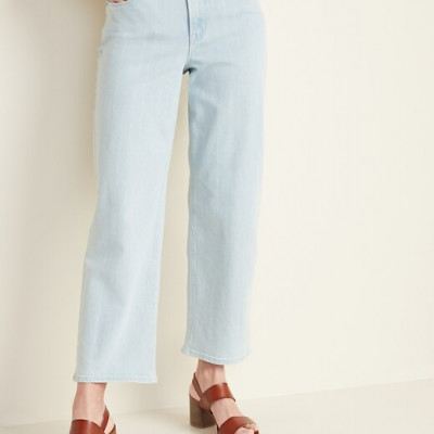 High-Waisted Slim Wide-Leg Jeans for Women
