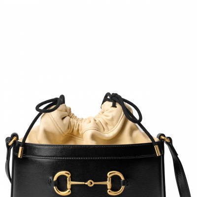Gucci Small 1955 Horsebit Leather Bucket Bag - Black