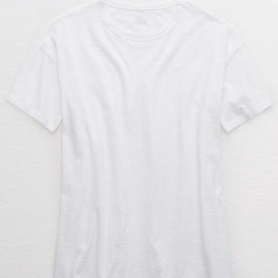 Aerie Boyfriend Distressed Oversized T-Shirt Womens White