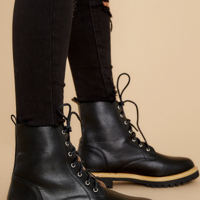 Worth It Every Time Black Lace Up Boots (Backorder January)