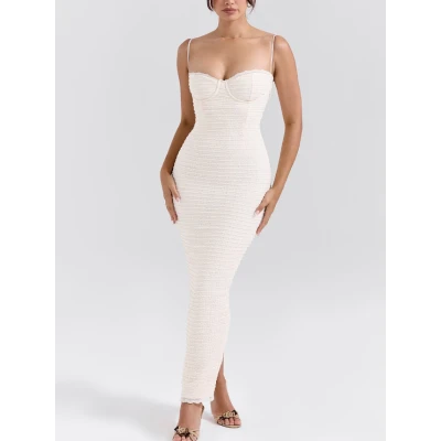 ELINOR Cream Tea Frill Lace Midi Dress | Nordstrom