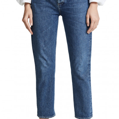 AGOLDE Riley High Rise Straight Crop Jeans