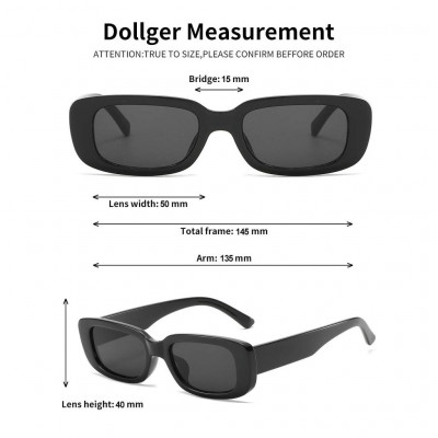 Retro Fashion Sunglasses UV 400 Protection Square Frame Eyewear