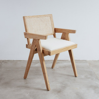 Jeanneret Armchair with Seat Pad