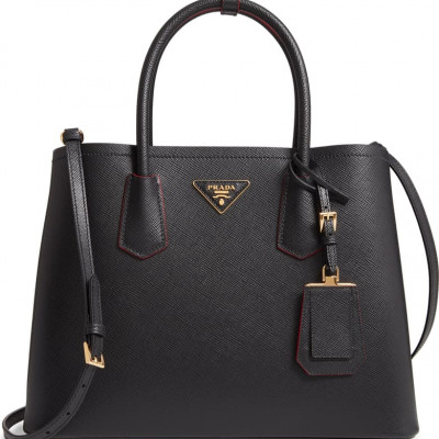 Prada Medium Saffiano Leather Double Tote | Nordstrom