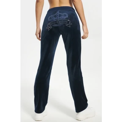 Crown Bling Velour Track Pants