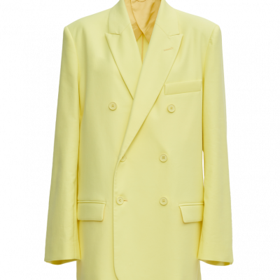 Pale Yellow Double-Breasted Jacket