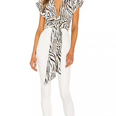 L'Academie The Cera Crop Top in White Tiger | REVOLVE