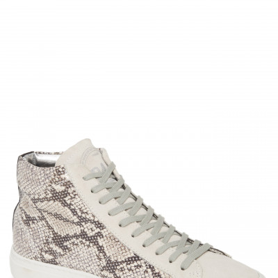 Womens P448 Star Snakeskin Print High Top Sneaker