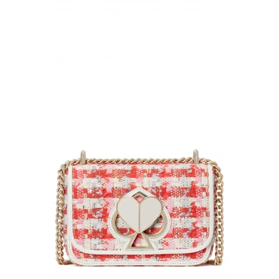 Kate Spade New York Small Nicola Tweed & Leather Shoulder Bag - Pink