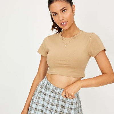 Baby Crop Tee in Brown