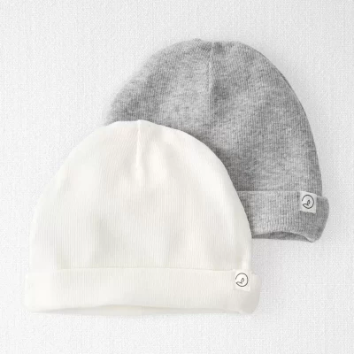 2-Pack Organic Cotton Rib Caps
