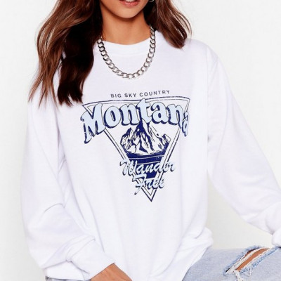 Find Me In Montana Oversized Graphic Sweatshirt