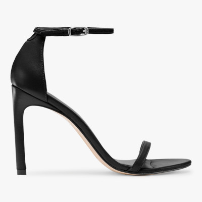 Stuart Weitzman Nudistsong Sandal in Black Size 4.5 | Leather