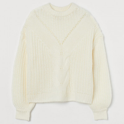 H & M - Cable-knit Sweater - White