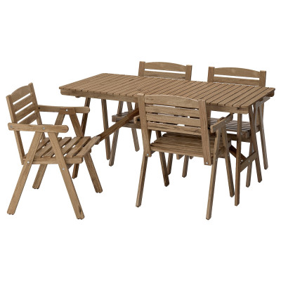 FALHOLMEN Table and 4 armchairs, outdoor
